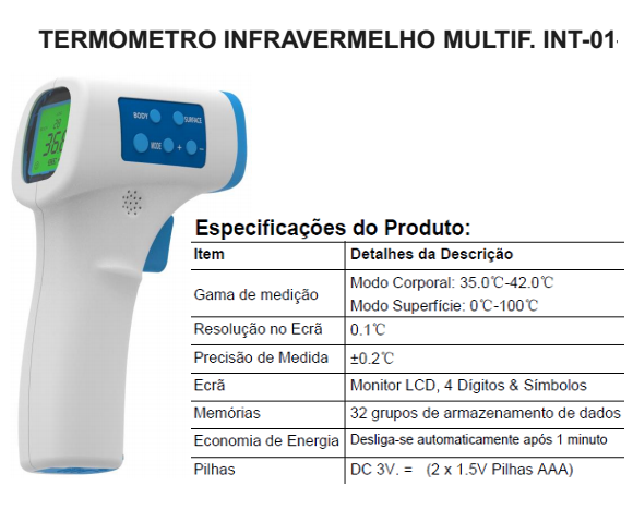 Termometro Infravermelho Multif. Int-01                     