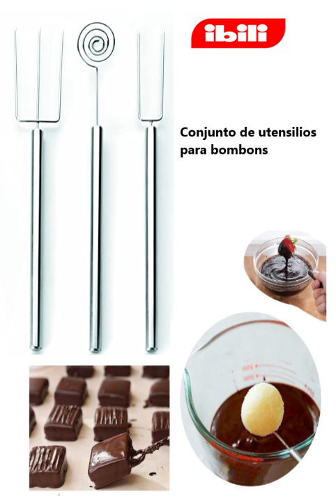 Conjunto De 3 Utensilios Para Chocolate Em Inox Ibili       