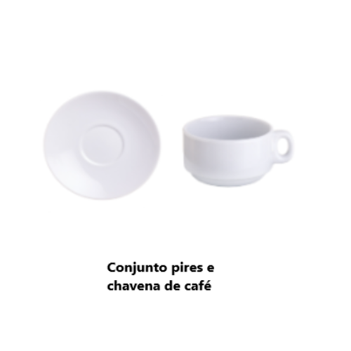 Pires E Chavena Cafe H-4,5Cm  D-6,5Cm  Porcelana B. (Lz)    