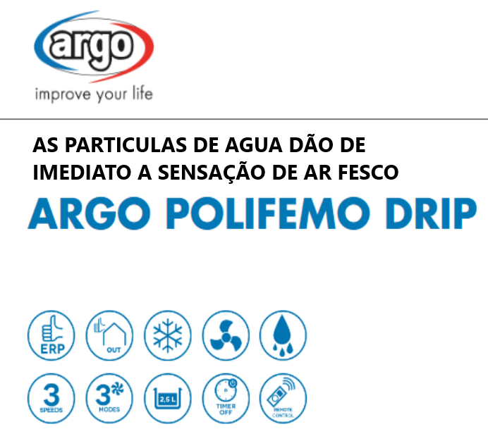 Ventoinha Nebulizadora Argo Polifemo Drip                   