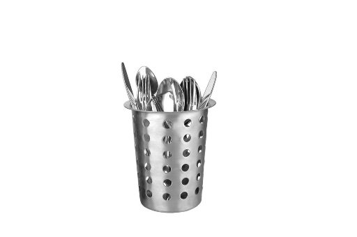 Porta  Talher Inox Redondo Diamt.10X13Cm                    