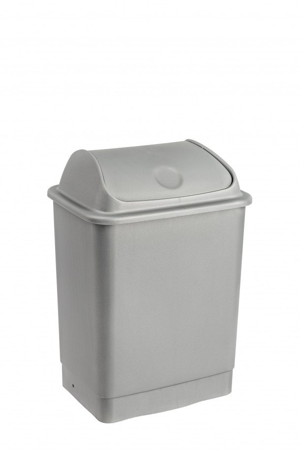 Balde 26 Lts C/Tampa Basculante Cinza Ref.795 Fp            