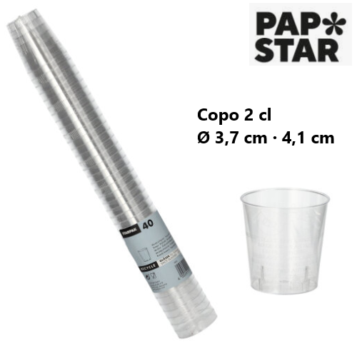 Pack 40 Copos Shot  Acrilico 2Cl 12158 (Papstar)            