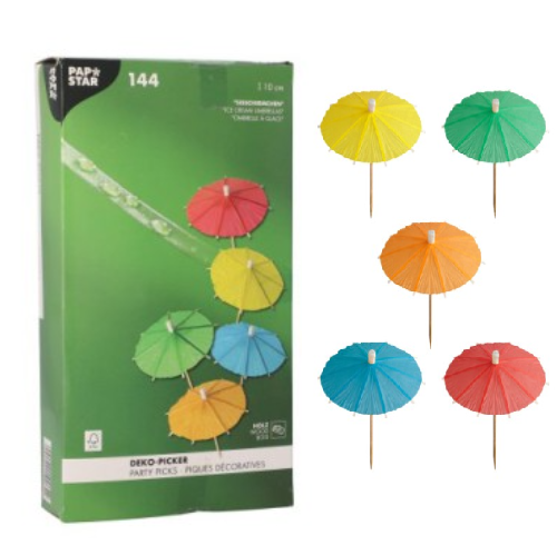 Palitos  Sombrinha Gelados 10Cm 144 Unid. (Papstar)         