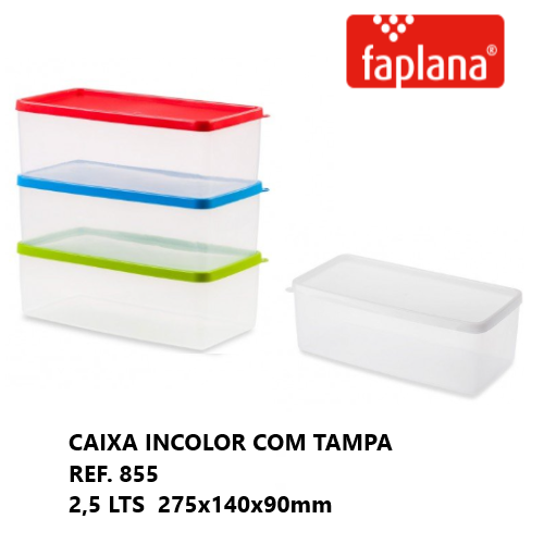 Caixa Hermetica Rectangular 2,5 Lts Ref.855 (Faplana)       