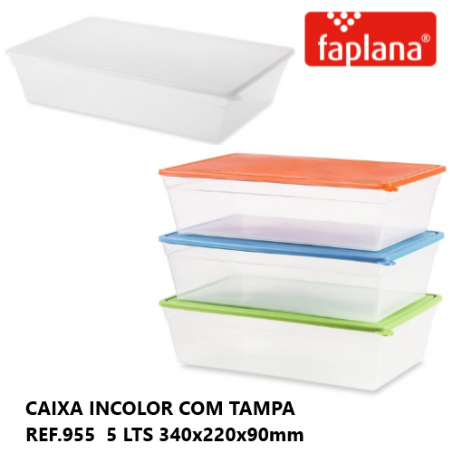 Caixa Hermetica Rectangular 5 Lts Ref.955 (Faplana)         