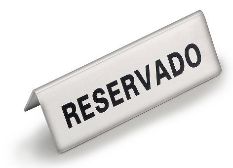 Placa Reservado Em Inox 12 X 4.5 Cm (Lz)                    