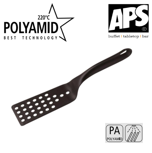 Espatula Preta Polyamida Perfurada 220ºc 6.5X30Cm (Aps)     