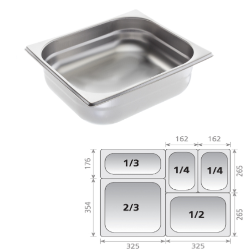 Conteiner Inox Gn 2/3 H-100Mm 8.9Lts                        