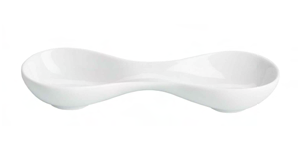 Taça Dupla Porcelana Branca 21X17X3 Cm (Vv)                 