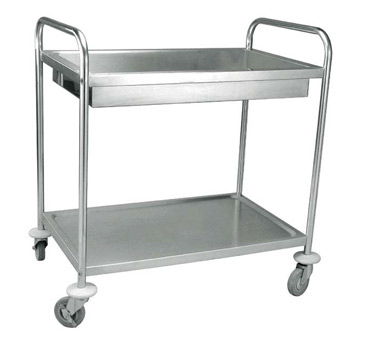 Carro Inox P/Recolha De Louça C/2 Prateleiras               