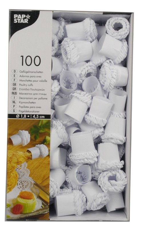 Papilotes Para Aves Ø1,8 Cm 4,5 Cm Branco 100 Unid Papstar  