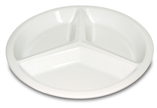Prato Porcelana 3 Divisorias Diam.25 Cm Alt.3 Cm            
