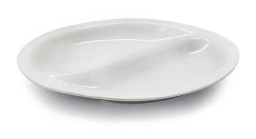Prato Porcelana Oval 2 Div. 31X21,5X3,5 Cm                  