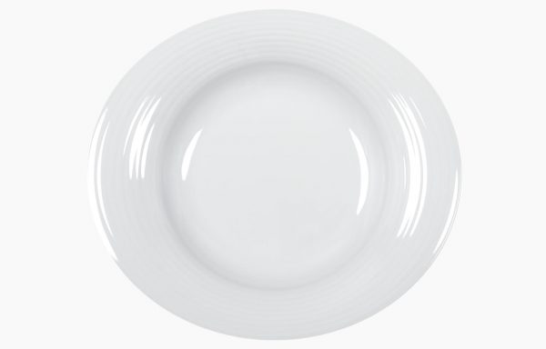 Prato Oval Fundo  30X26Cm Duo Branco Cv                     