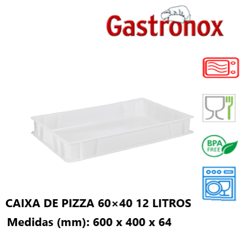 Caixa Pizza Branca Empilhavel 60X40X64 Mm Denox             