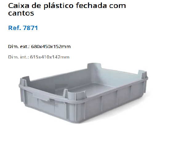Caixa Ind. Empilhavel C/Cantos Cz 680X450X152Mm             