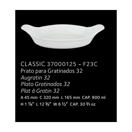 Travessa Oval B23C Porcelana Forno 32Cm Vista Alegre        