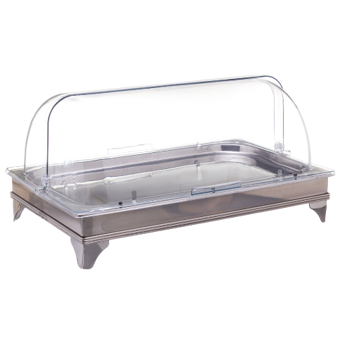 Expositor Inox C/Tampa Bascante Policarb. Ø39Cm             