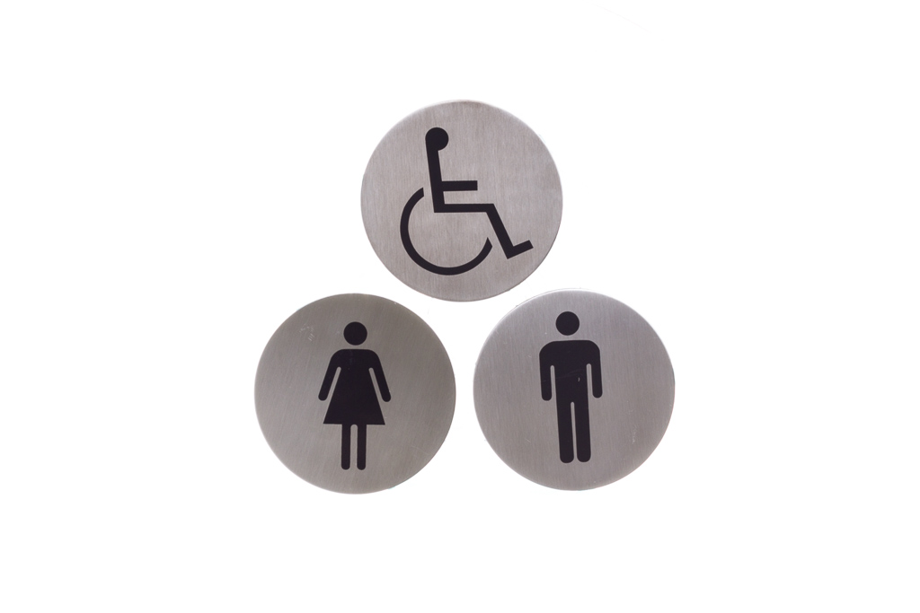 Placa Inox Wc Senhoras Diametro 7,5Cm                       