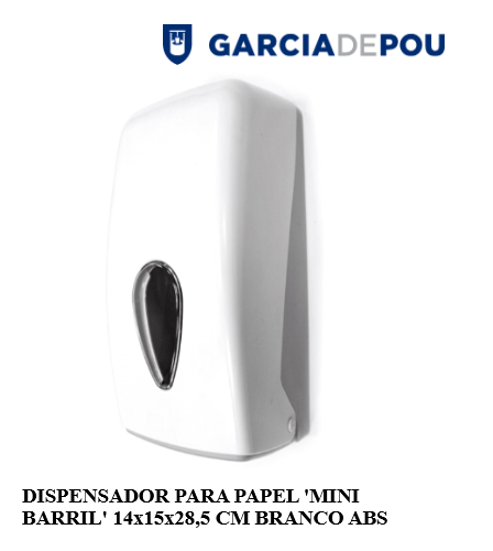 Dispensador Para Rolo &quot;Mini Barril&quot; 29X14X16 Cm Blanco Abs  