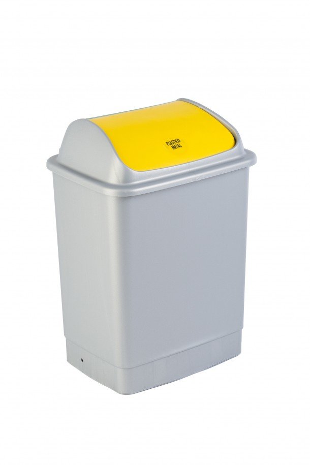 Balde 26 Lts C/Tampa Basc. Cinza  C/T Amarela  Ref.795 Fp   