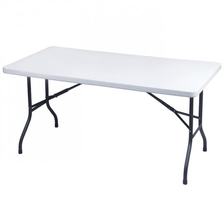 Mesa Retangular Dobrável Dimensões: 183X76X74 Cm Creme Pp   