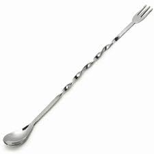 Colher Bar Inox Com Garfo 30Cm                              