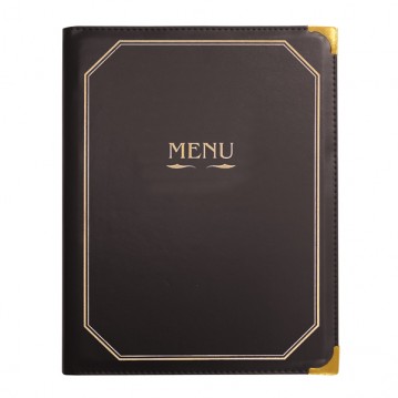 Porta Menus Com 8 Folhas A-4 25,5X33 Cm  Castanho Pvc Gp    