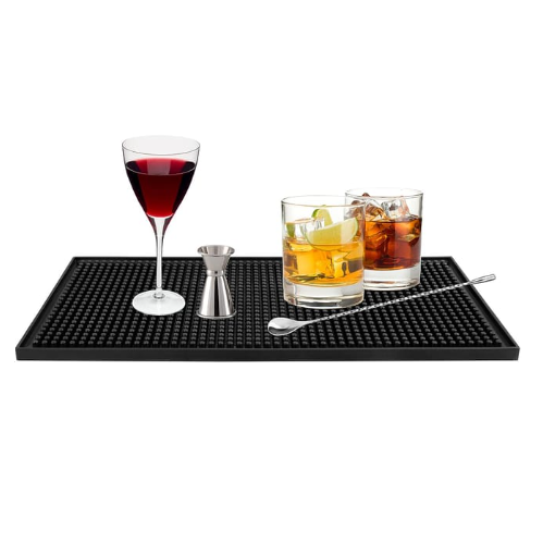 Tapete Balcão Preto Borracha 45X31X1Cm                      