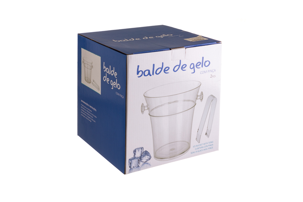 Balde Gelo Policarbonato C/Pegas 3.5Lt+Pinça 16.5Cm         