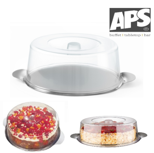 Prato Para Bolos Inox C/Tampa  30 X 11 Cm 00065 (Aps)       