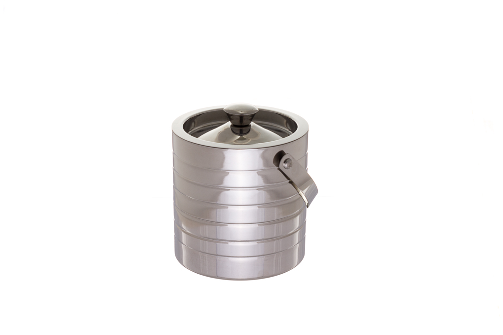 Balde Gelo Inox Parede Dupla C/Tampa 1.5Lt                  