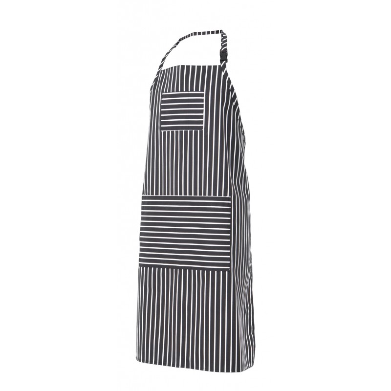 Avental C/Peito E Bolsos Riscas Tam.U Sarja Ppimenton       