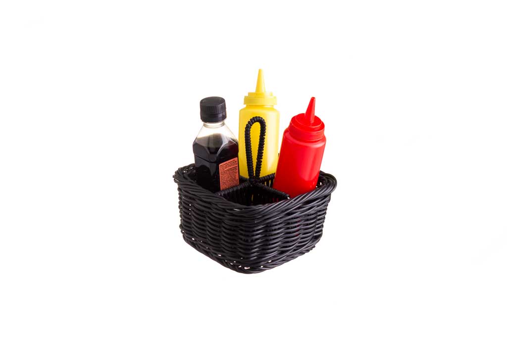 Cesto Quad. C/4 Div. E Pega Pp Preto 16X16X8Cm              