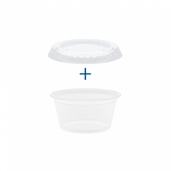 50 Taças Pequenas+50 Tampas Ø 4,5Cm Transp. Pp              
