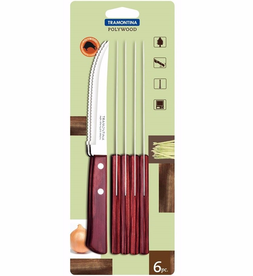 Conjunto 6 Facas Bife Pollywood 21100/675 Tramontina        