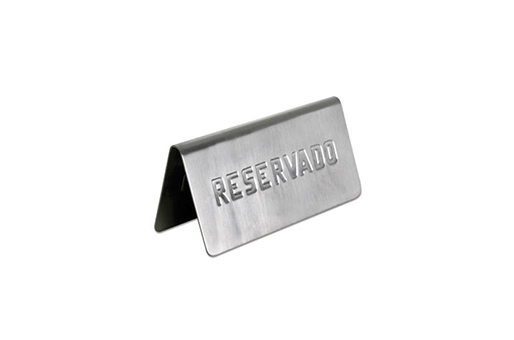 Placa De Reservado Inox 12 X 6 Cm                           