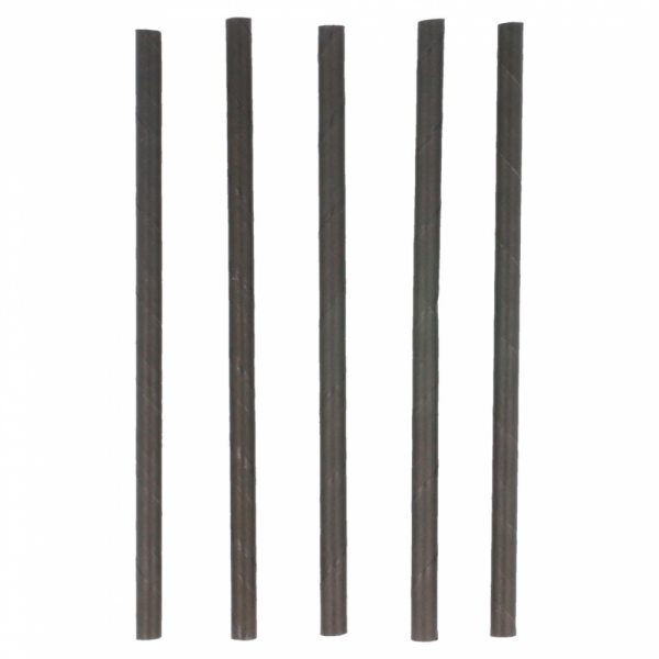 Palhinhas Papel Direitas Ø 0,60X14Cm Preto 250 Unid         