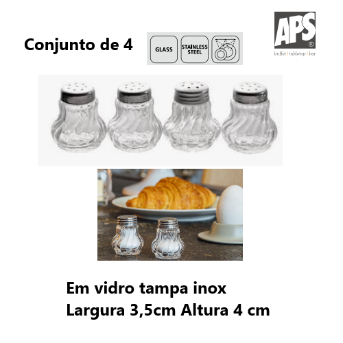 Conjunto De 4 Saleiros/Pimenteiros Peq. 40503 Aps           
