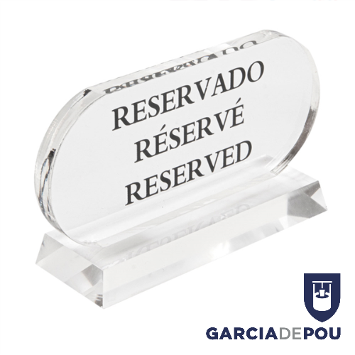 Placa Reservado-Réservé-Reserved 13,5X7,5Cm Acrilico        