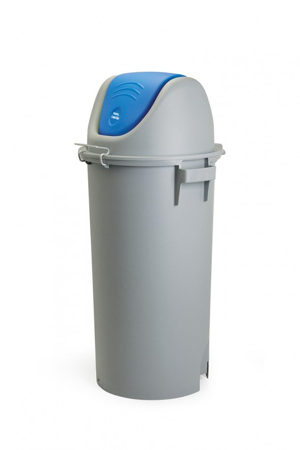 Balde C/Tampa Basculante Azul 80Lts Sem Rodas               