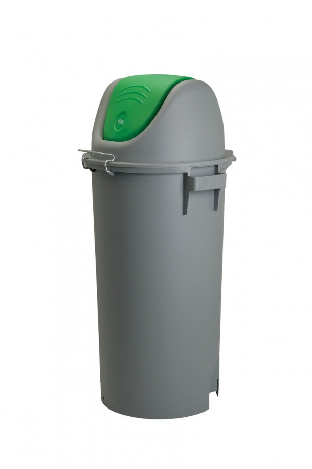 Balde C/Tampa Basculante Verde 80Lts Sem Rodas              