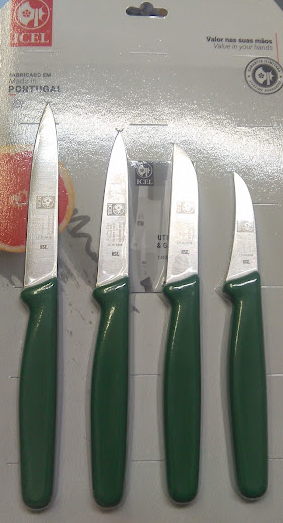 Conjunto 4 Facas Cb Verde Junior 6-8-9-10Cm Icel            