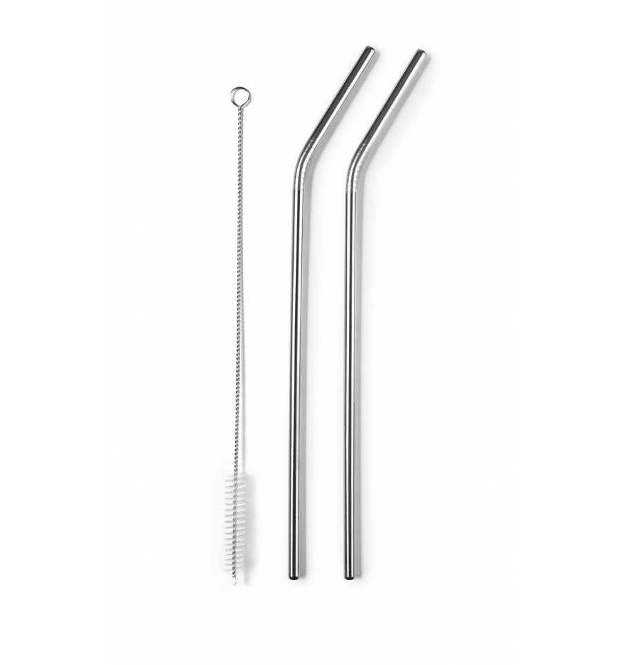 Conjunto De 4 Palhinhas Inox + Escova De Limpeza Ibili      