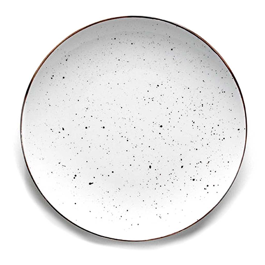 Prato Raso 21Cm Dots Branco Porvasal                        