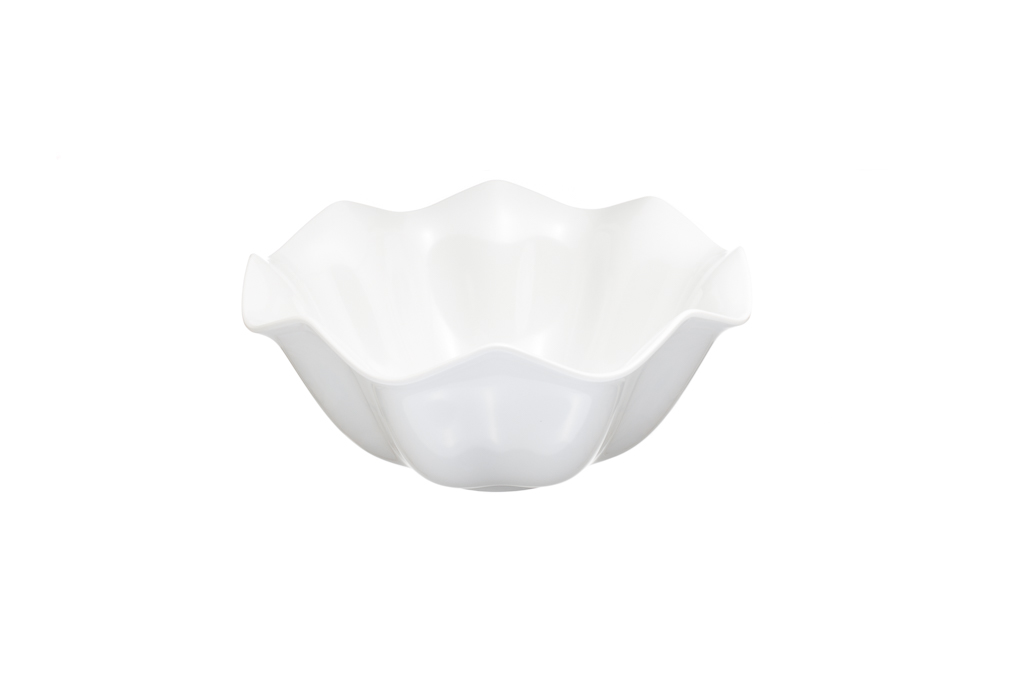 Saladeira Flor Melamina Branca 25X11Cm                      