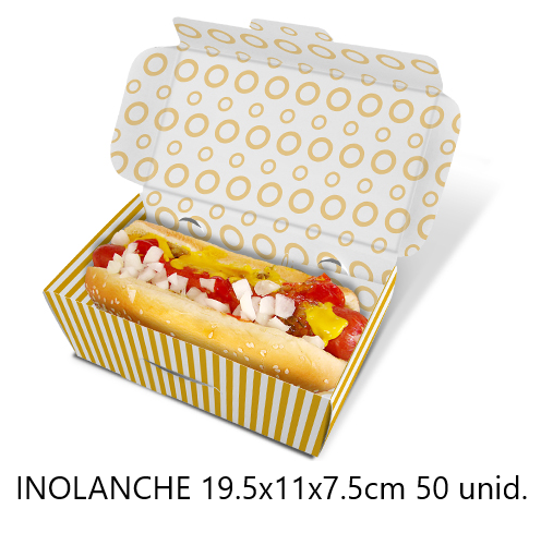 Caixa Cartao Inolanche 19.5X11X7.5Cm 50 Unidades            