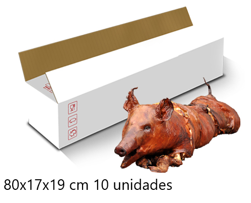 Caixa Alimentar Branca Cartão Microcanelado 80X21X19Cm 10Und