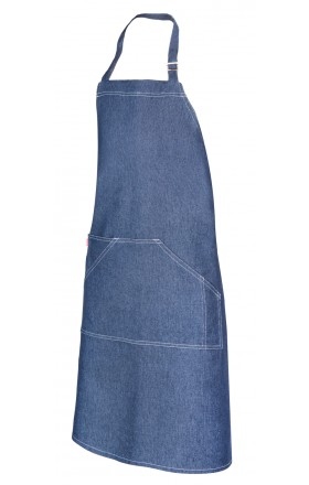Avental Denim Com Peito Azul Escuro Velilla                 